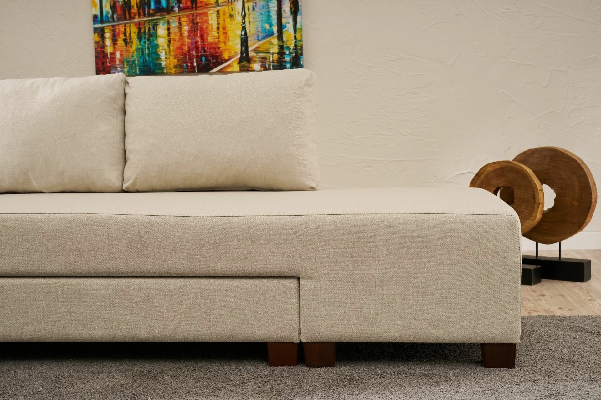 Kënd-sofë krevate Atelier del Sofa, Aly Arzilla, kënd i djathtë, ngjyrë krem