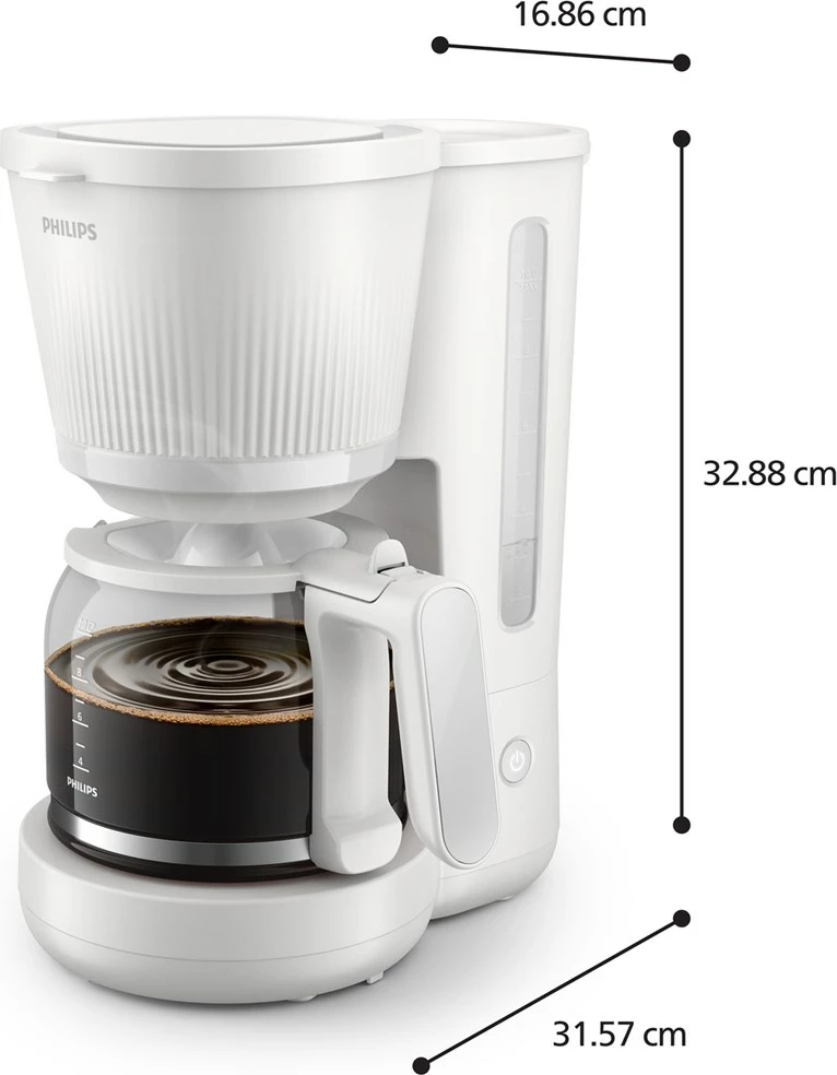 Aparat kafeje Philips HD7411/00, manual, 1.25L, i bardhë