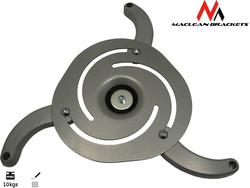 Mbajtës tavani për projektor Maclean MC-517S, universal, i rregullueshëm, argjendtë