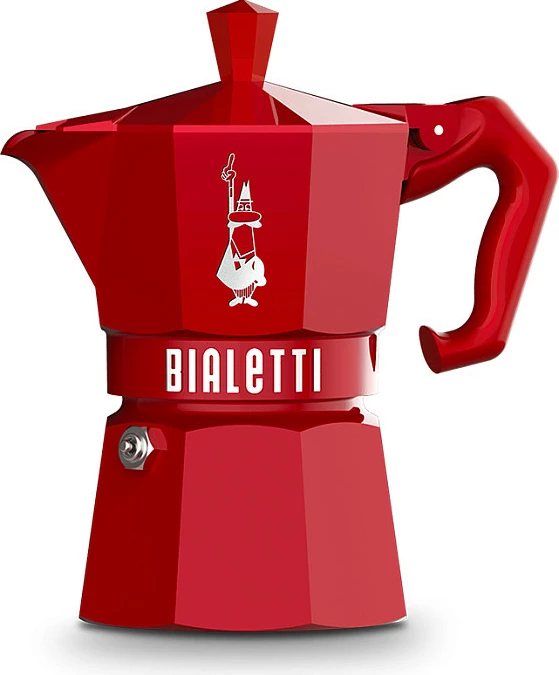 Moka pot Bialetti Moka Exclusive 3TZ, 3 filxhanë, për induksion, e kuqe