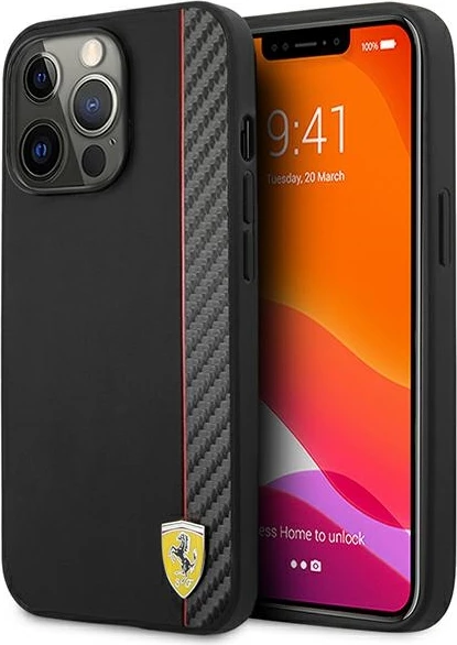 Mbështjellës Ferrari FESAXHCP13XBK FER000481-0 për iPhone 13 Pro Max 6.7\", hardcase, i zi