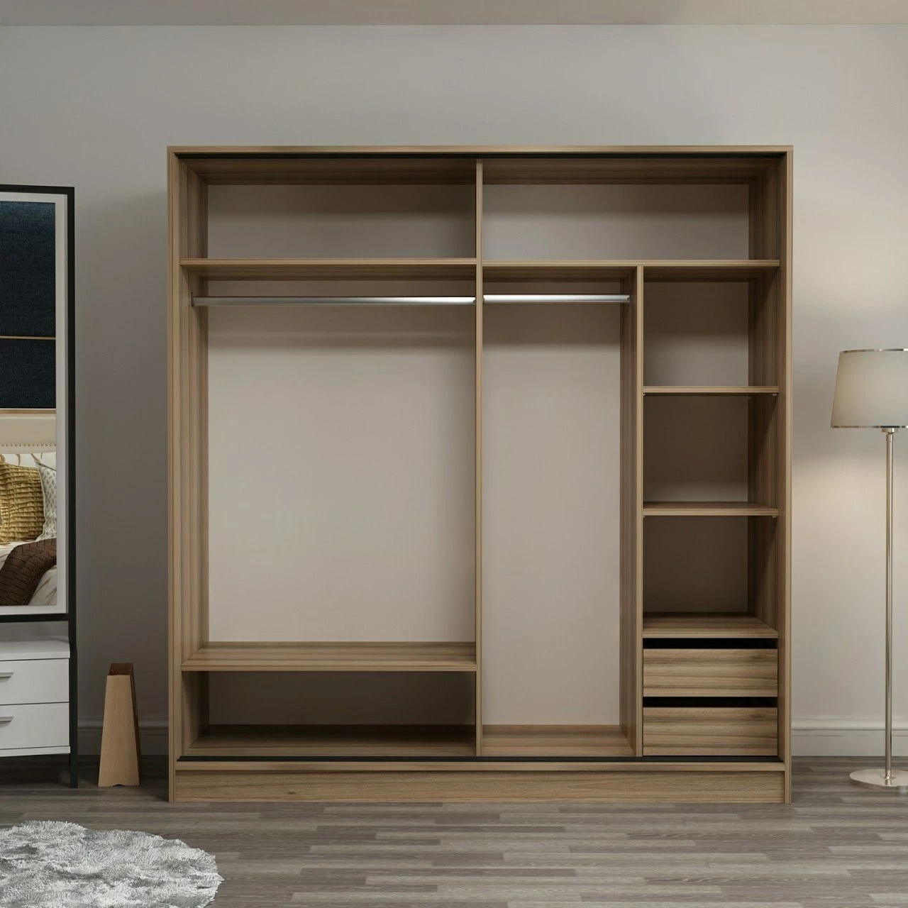 Dollap Hanah Home, Kale - 7165, ngjyrë dore, me pasqyrë