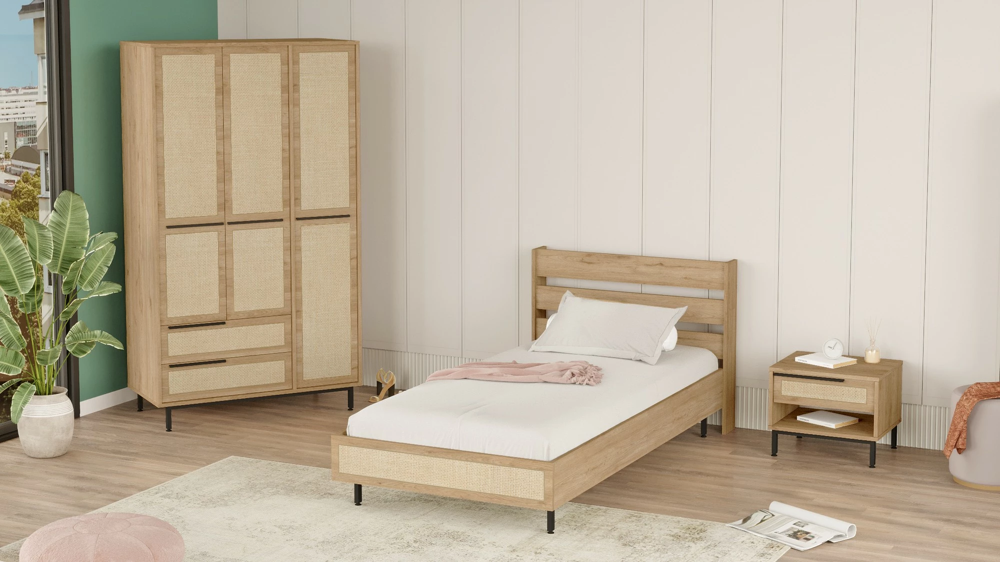 Set dhome për të rinj Skye Decor, ngjyrë lisi, ON23-SU