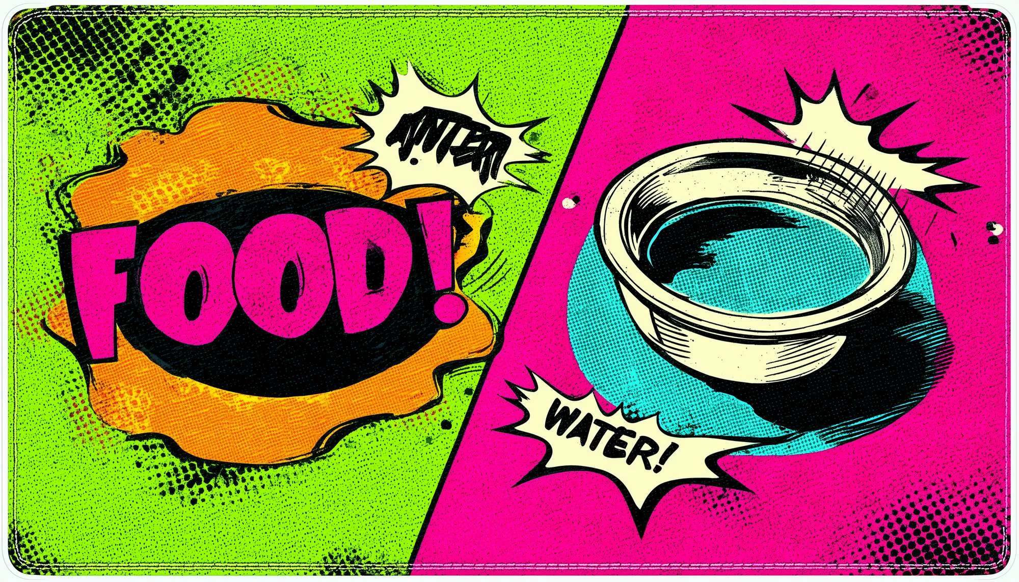 Tapet për ushqim të kafshëve, shumëngjyrësh, Paws & Whiskers, Paspet6, 40x70cm