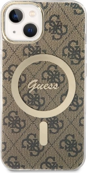 Set mbështjellës Guess GUBPP14SH4EACSW me karikues wireless për iPhone 14 6.1", kafe, MagSafe