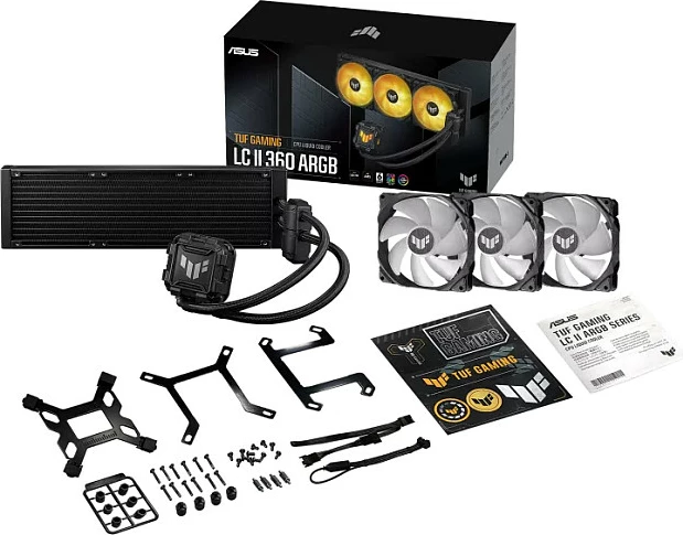 Kasë ftohëse me lëng ASUS TUF Gaming LC 360 II ARGB, 3 ventilatorë, ARGB, e zezë