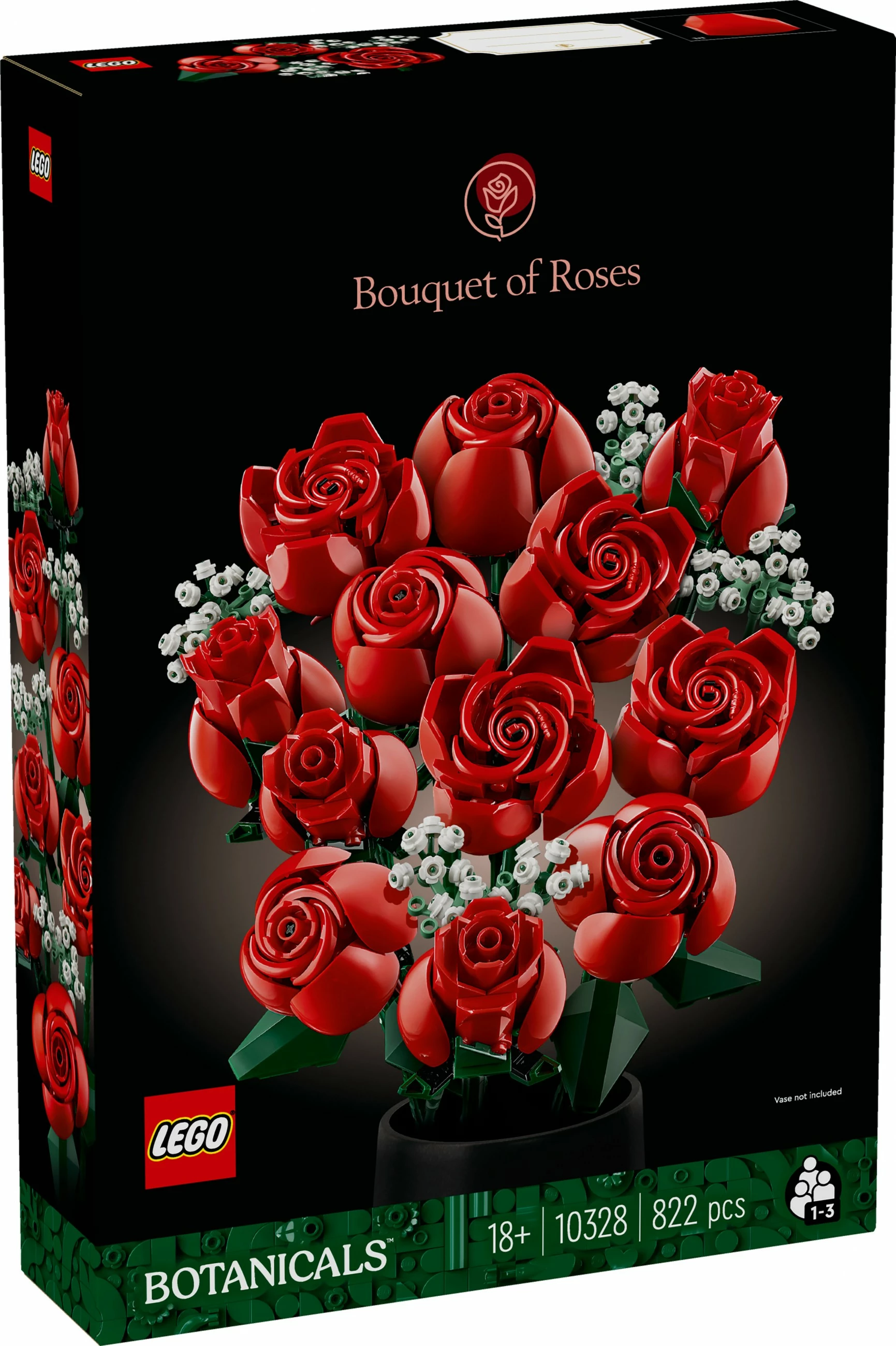 Set ndërtimi LEGO Bouquet of Roses, 822 copë, shumëngjyrësh
