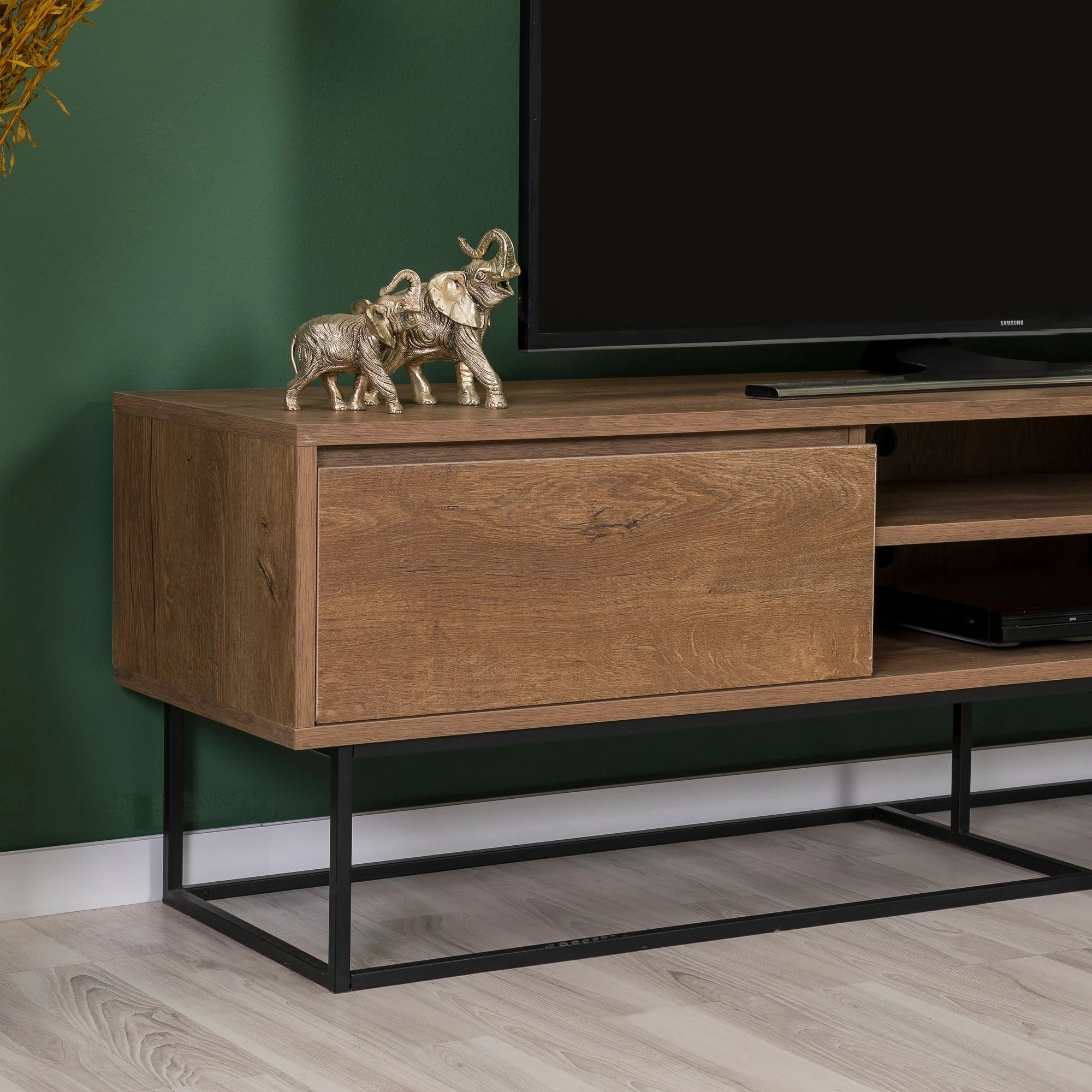 Set mobiljesh për dhomë dite Skye Decor, Laxus Takım 8, ngjyrë arre dhe e zezë