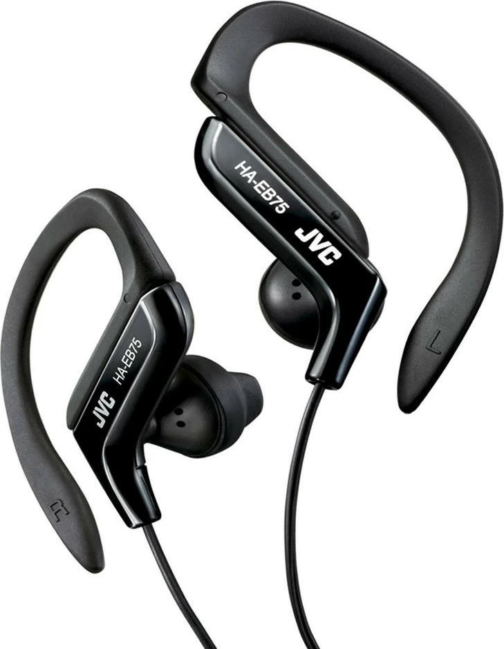 Kufje sportive JVC HA-EB75-B-E, in-ear, me mbajtëse veshi, 1.2m, e zezë