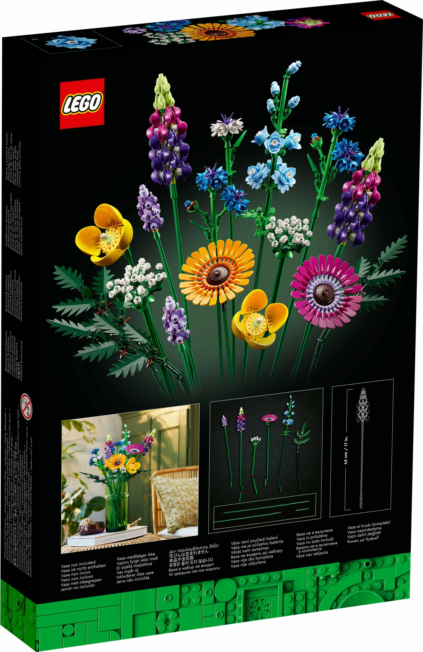 Set ndërtimi LEGO ICONS Wildflower Bouquet, 939 copë, shumëngjyrësh