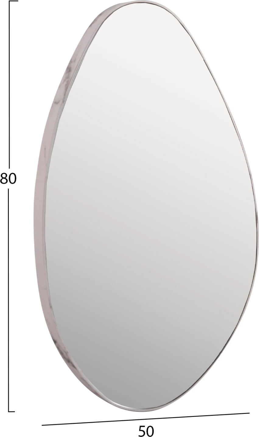 Pasqyrë muri DROP FH4488.05 kornizë MDF ngjyrë mermeri të bardhë 50x80H cm.