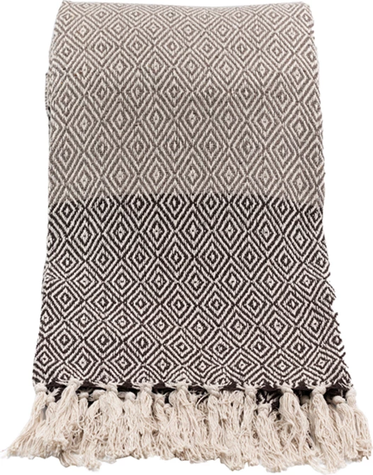 Mbulesë dekorative Romvos, pambuk-poliester, bezhë-kafe, 130x170cm