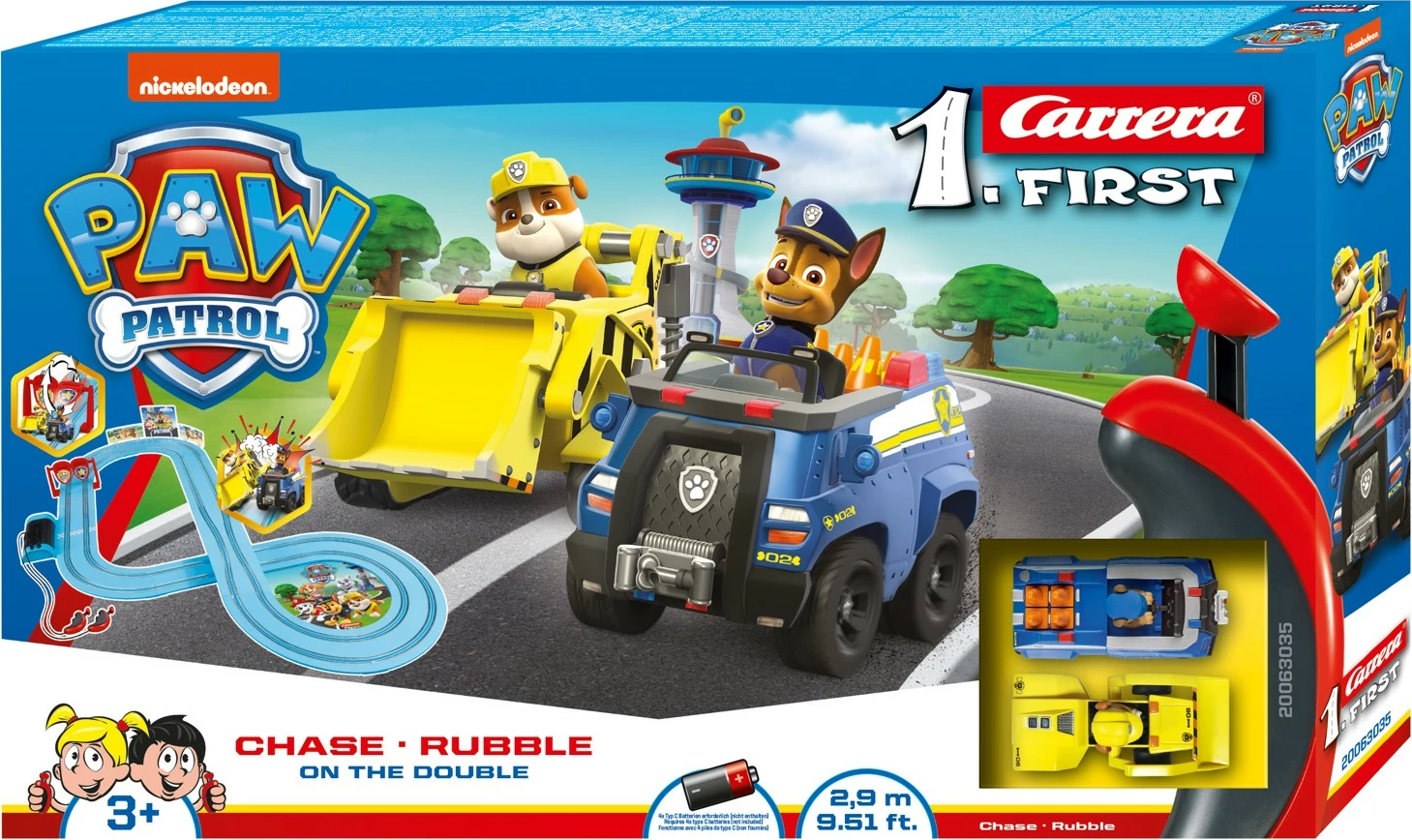 Set garash Carrera First PAW PATROL, 2.9m, me telekomandë, shumëngjyrësh