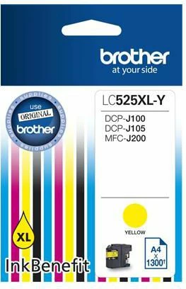 Kartrixh boje Brother LC525XL-Y, high-yield XL, 1300 faqe, e verdhë