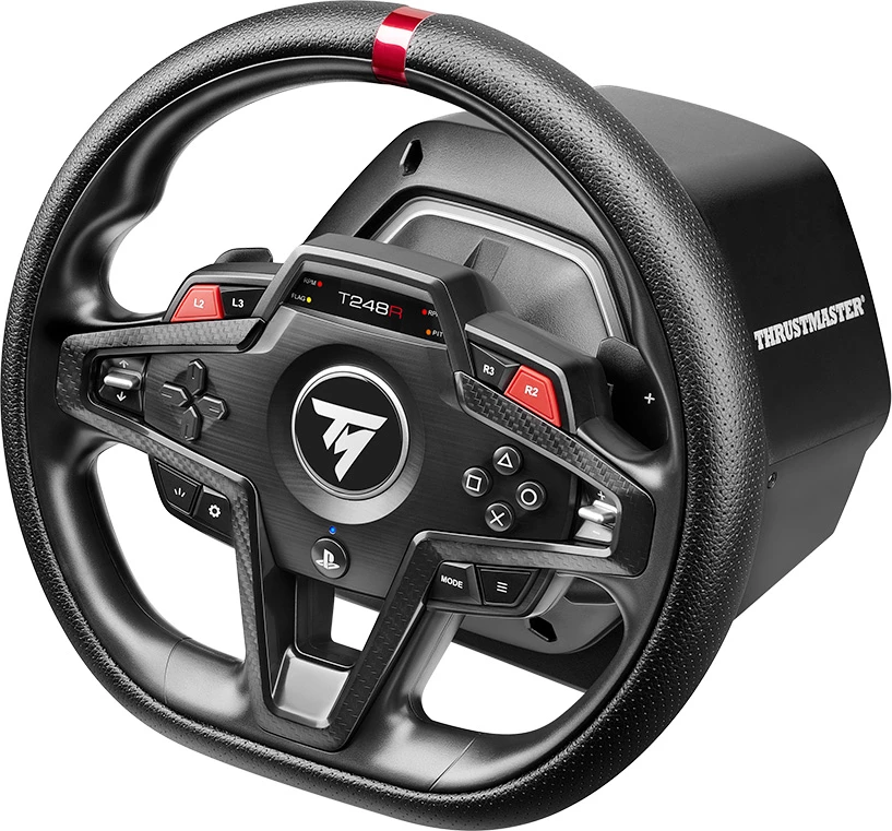 Volan garash Thrustmaster T248R, PC/PS5/PS4, force feedback 3.1 Nm, LCD, me set 3 pedale T3PM, i zi