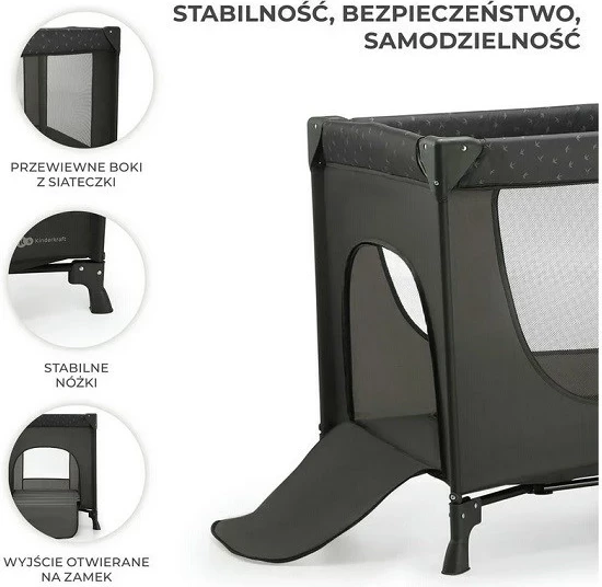 Krevat udhëtimi KinderKraft JOY LIGHT, gri