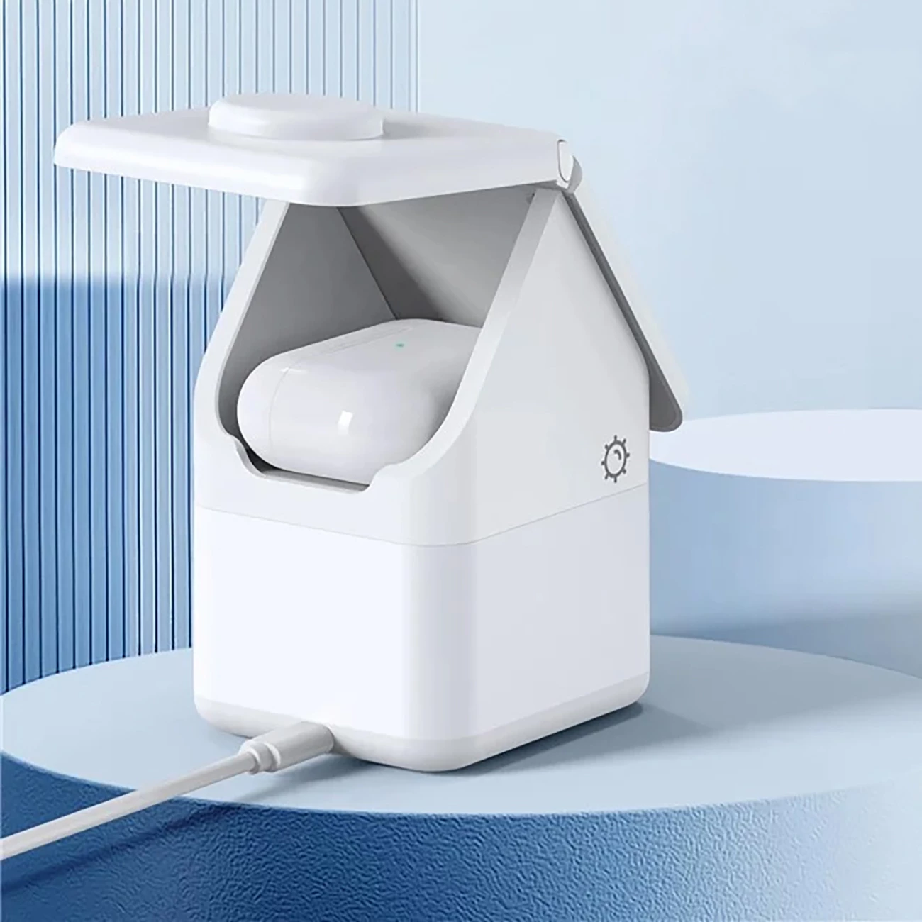 Karikues wireless Duzzona W20 4-në-1 me llambë nate, 15W, për iPhone/Apple Watch/AirPods, Bardhë