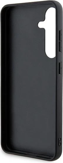 Mbështjellës DKNY Leather Checkered Mono Pattern & Printed Stripes për Samsung Galaxy S24, i zi
