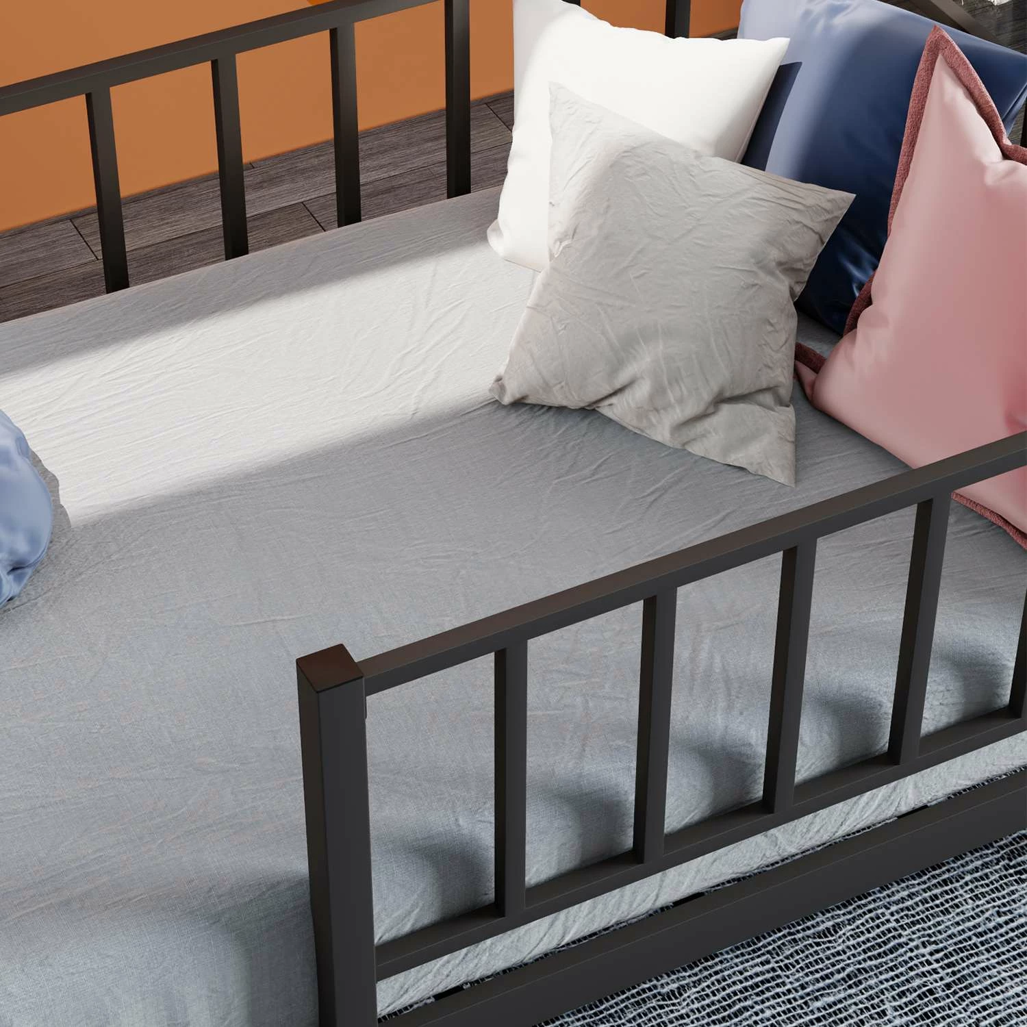 Krevat për fëmijë Skye Decor, Montessori, i zi, 90x190