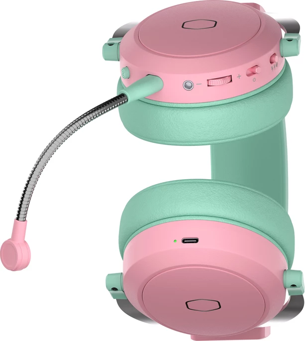 Kufje gaming Cooler Master CH351-MC, wireless, Bluetooth 5.4, mikrofon i shkëputshëm, jeshile-rozë