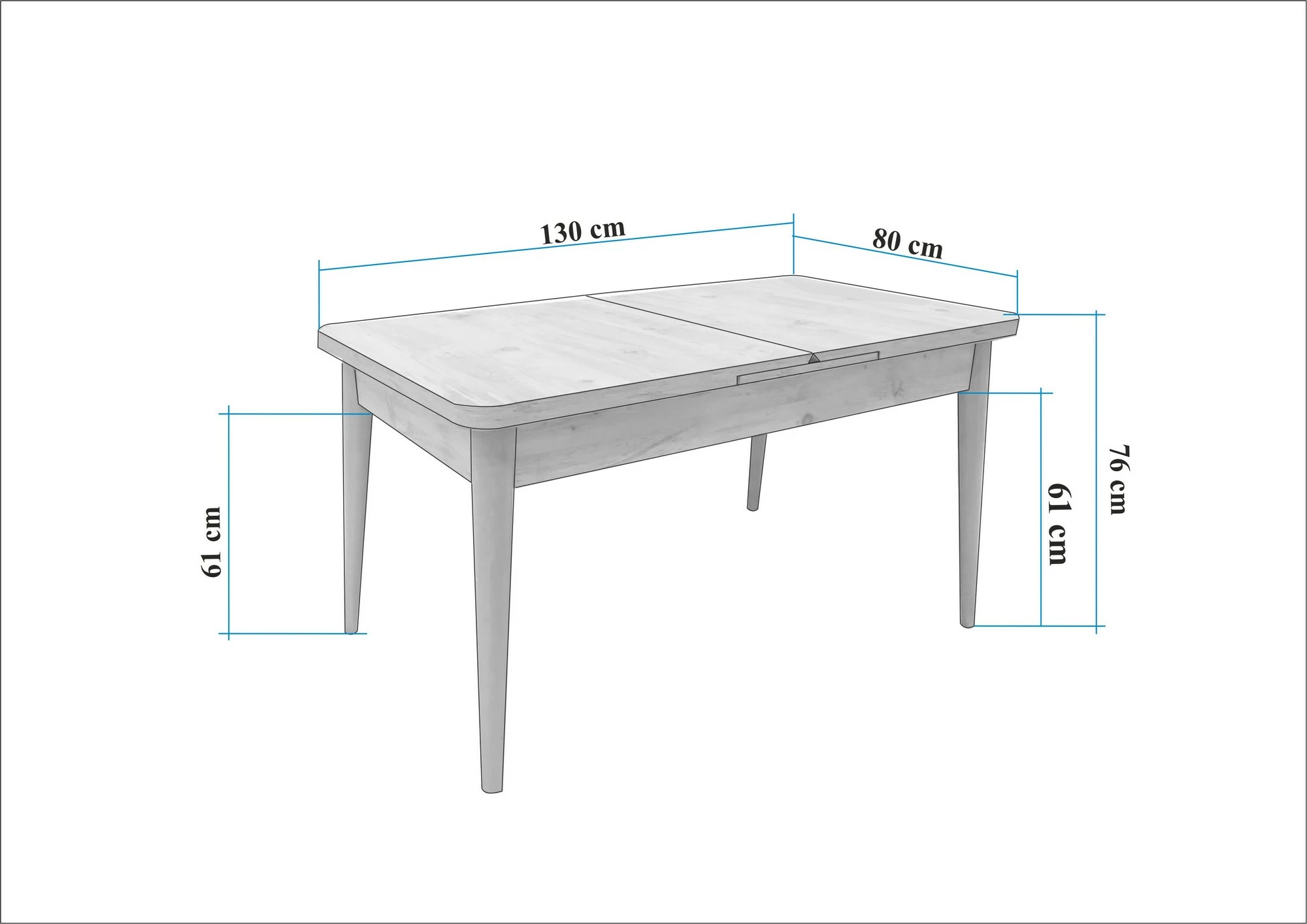 Set tavoline me karrige dhe konsol, zgjatshme, 6 pjesë, Skye Decor, Vina 01 1053, ngjyrë Atlantic Pine, antracit