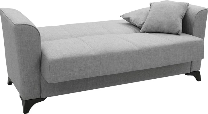 Divan dy vendesh që bëhet shtrat, Asma, ngjyrë gri, 156x76x85cm