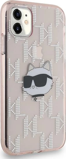 Mbështjellës Karl Lagerfeld IML Choupette Head & Monogram për iPhone 11/XR, Rozë