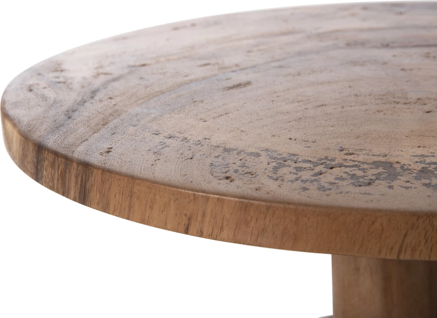 Tavolinë anësore e rrumbullakët PUMBE-s FH9892 dru suar i fortë, ngjyrë natyrale, Φ39,5x40H cm