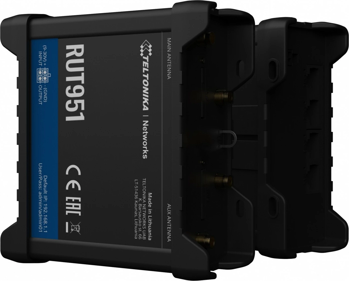 Router LTE Teltonika RUT951 Cat4, dual SIM, Wi‑Fi 2.4 GHz, 4x Ethernet 10/100, i zi