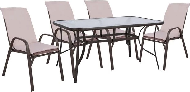 Set kopshti tavolinë & karrige FH10570.02, 5 pjesë, të kafta