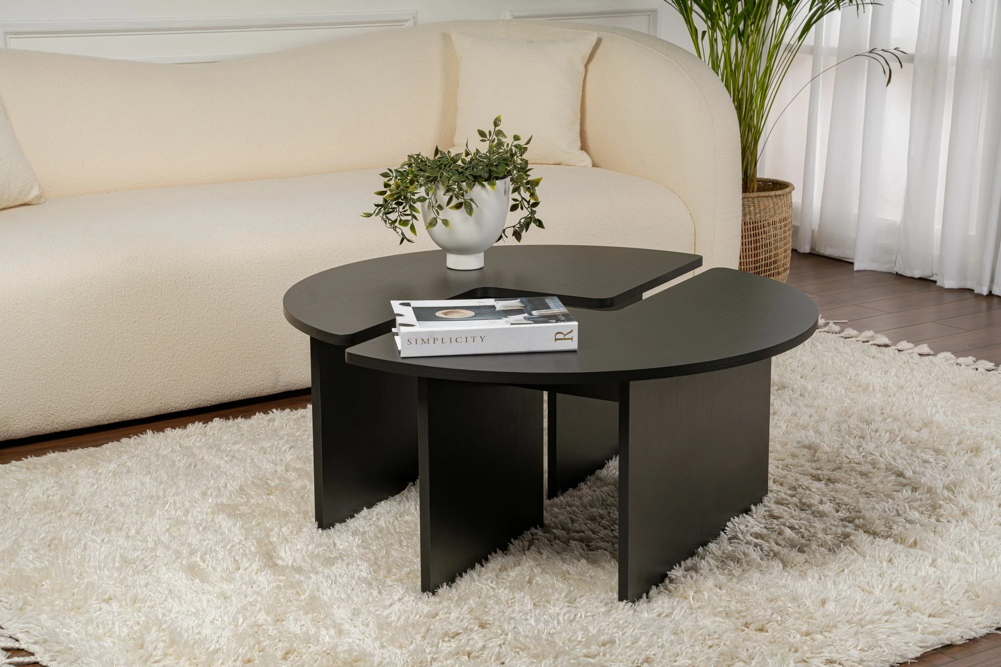 Tavolinë kafeje Nordure, Moira, ngjyrë dru e zezë