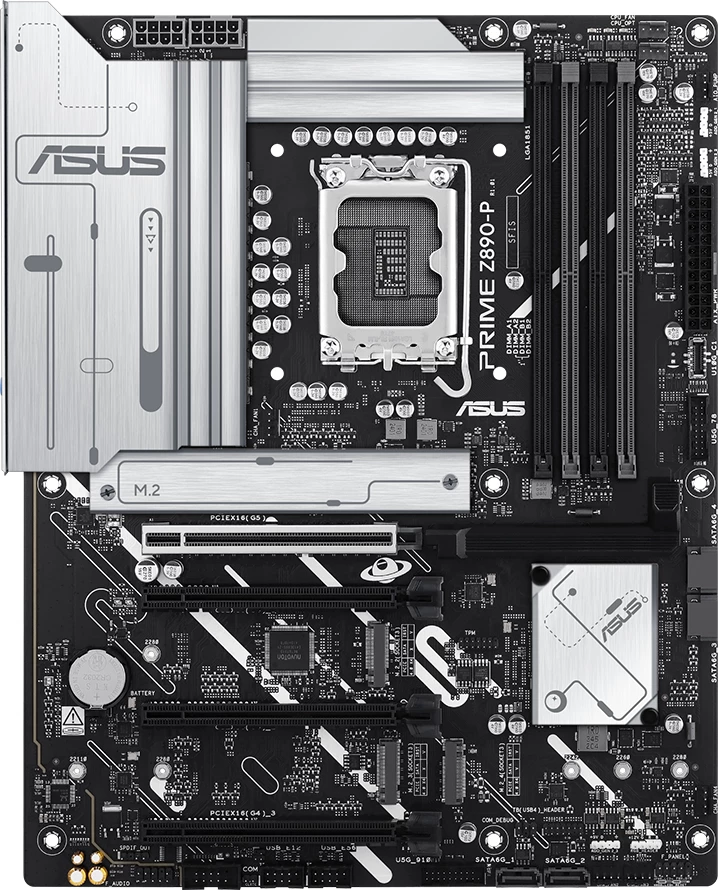 Pllakë amë ASUS Prime Z890-P, LGA1851, ATX, Intel Z890, DDR5 (4xDIMM), 4xM.2, 4xSATA, PCIe 5.0, 2.5GbE, HDMI/DisplayPort, USB-C 20Gbps, Aura Sync