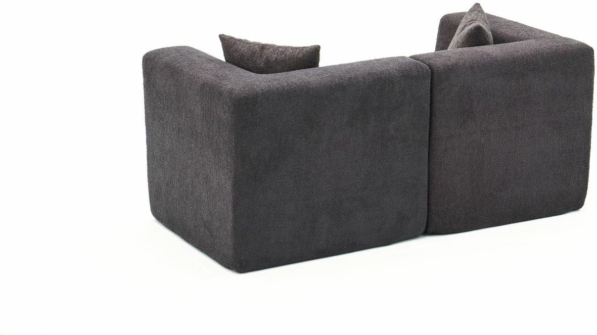 Divan dy vendësh, Atelier del Sofa, ngjyrë antracit, 2 pjesë