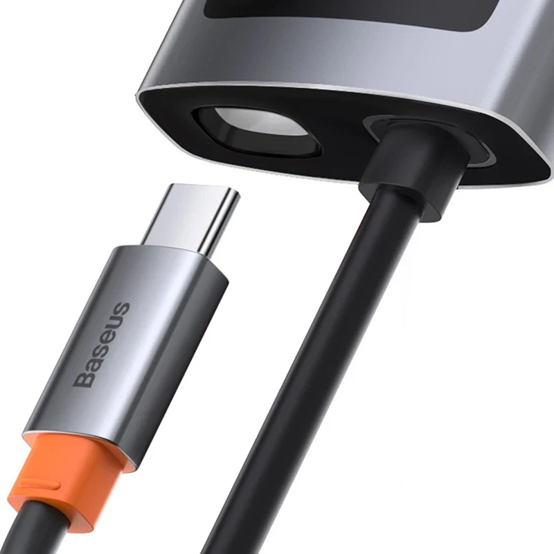 Kasë Baseus Metal Gleam Series 4in1, CAHUB-CY0G, USB-C në USB 3.0 + USB 2.0 + HDMI + USB-C PD, Gri