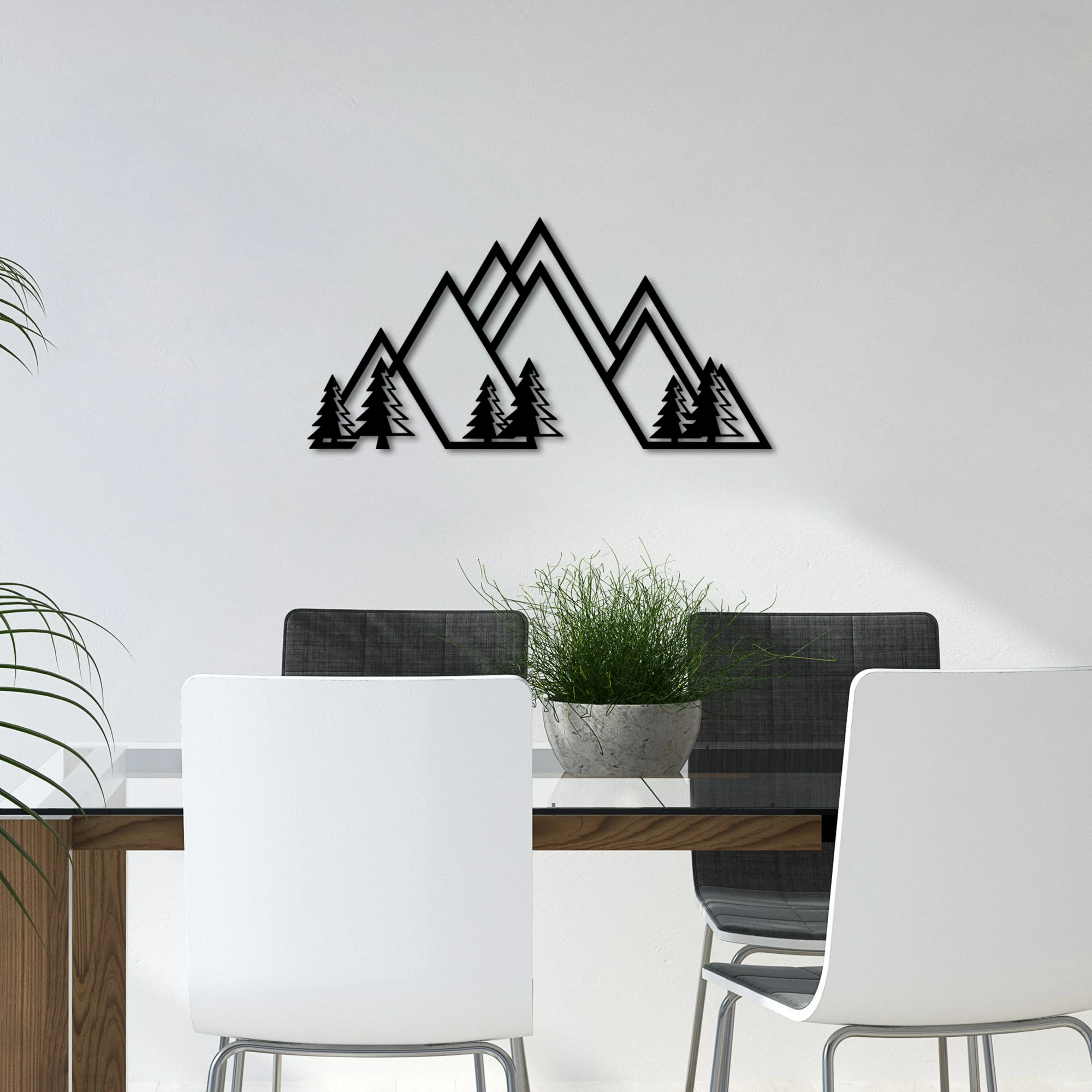 Aksesor dekorativ metalik për mur, Wallity, mal, v1