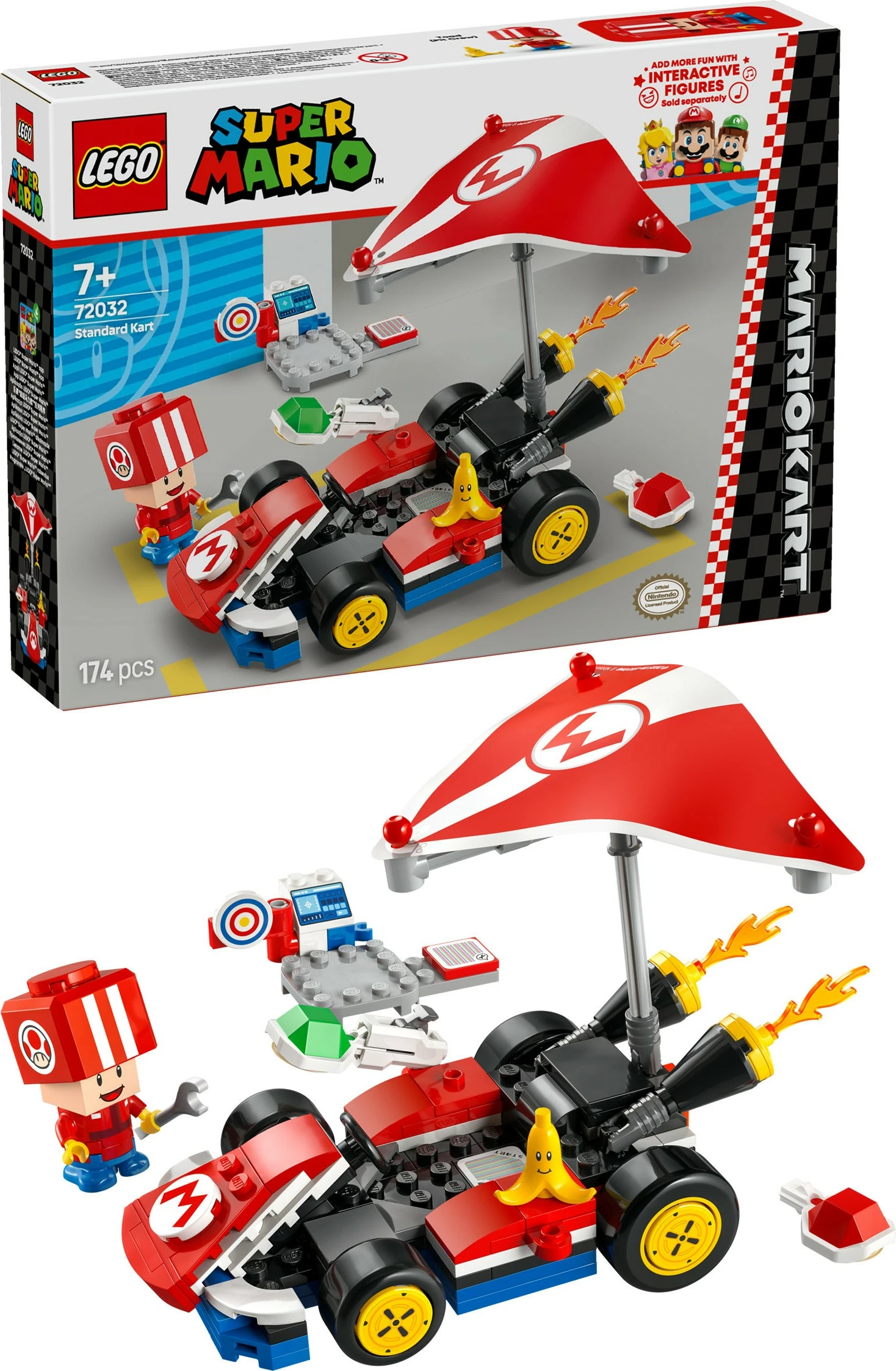 Set ndërtimi LEGO Mario Kart Standard Kart, 174 pjesë, shumëngjyrësh