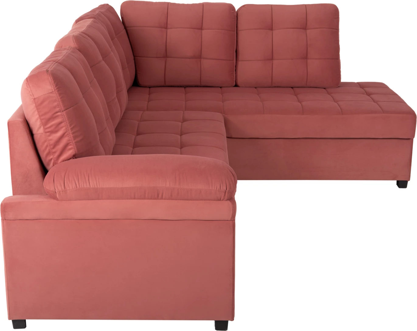 Kënd divan shtrat JADE FH3144.03R kadife rozë e zbehtë 250x80-180x73-88H cm