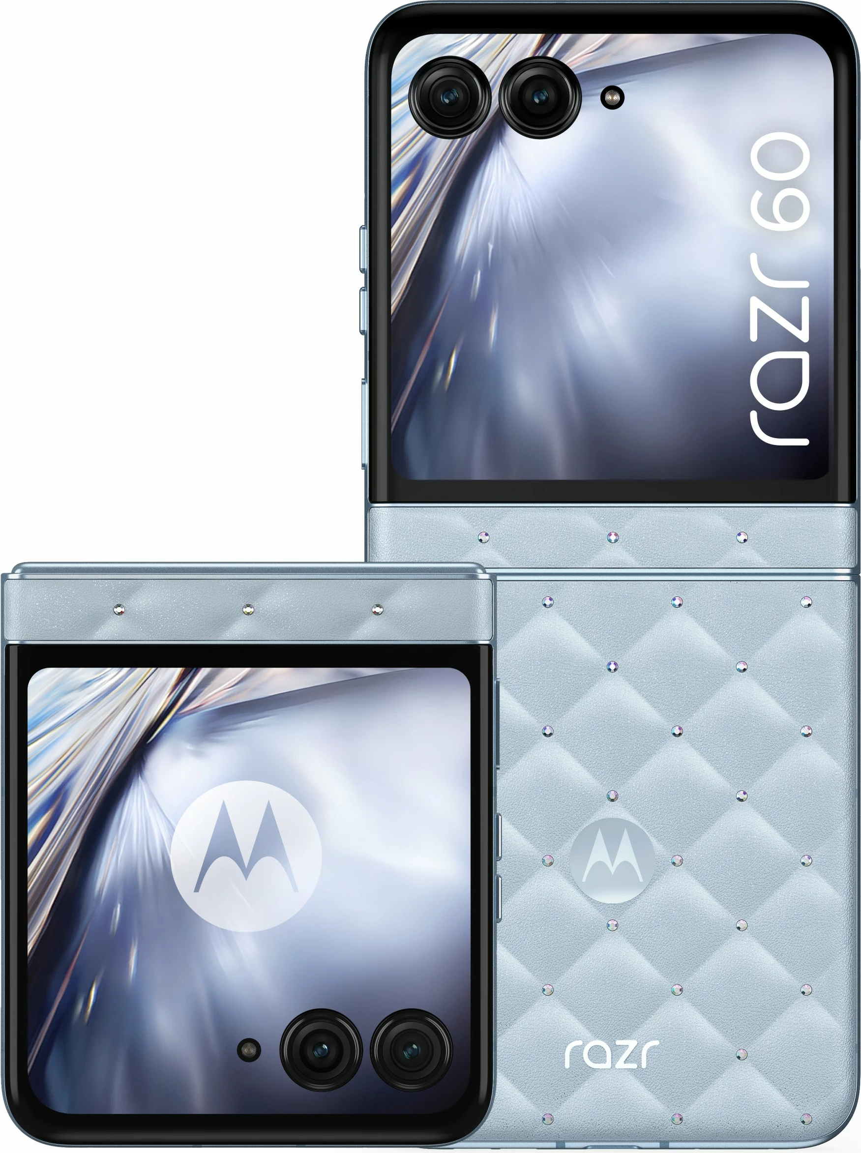 Celular Motorola razr60 + kufje Buds Loop, Swarovski Edition, blu