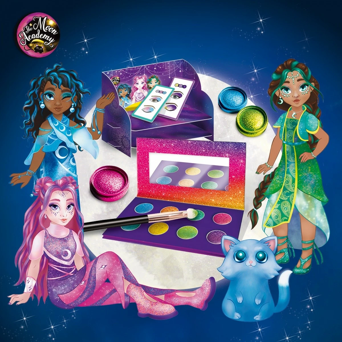 Set kozmetikash për fëmijë The Moon Academy Moonlit Eyeshadow, shumëngjyrësh