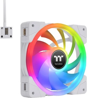 Ventilator kasë Thermaltake SWAFAN EX12 RGB 120mm, 3 copë, i bardhë