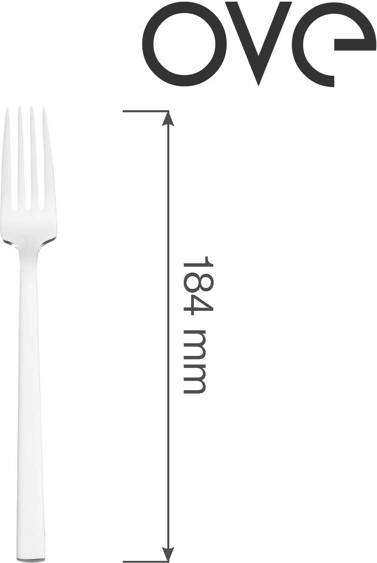 Pirun ëmbëlsire OVE Lugano 184 mm inox 18/10, argjend, set 12 copë