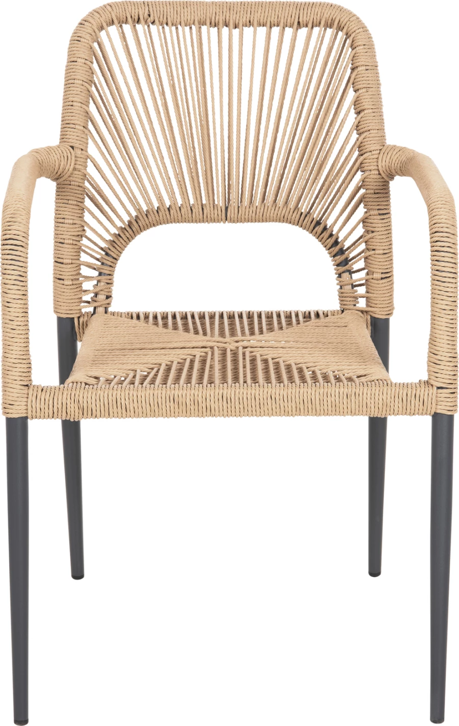 Karrige alumini gri me litar PE bezhë FH5771.02 55x63x82 cm