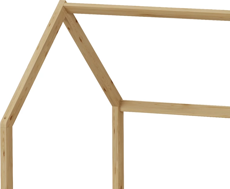 Krevat fëmijësh Montessori Callan me parmakë, dru pishe, ngjyrë natyrale, 90x190cm