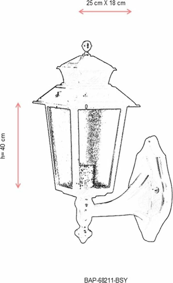 Llambë muri për jashtë, Opviq, BAP-68211-BSY, e zezë