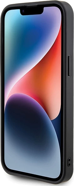 Mbështjellës Guess Rhinestone Metal Logo për iPhone 15 Pro, rozë