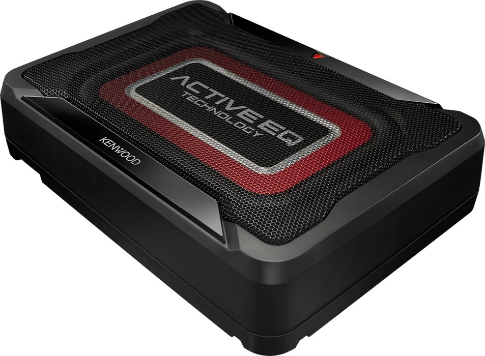 Subwoofer aktiv Kenwood KSC-PSW7EQ, klasë D, telekomandë me kabllo, alumini, i zi