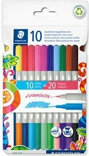 Set lapsa me fibra STAEDTLER 3280 c10, 20 ngjyra, majë brushë, multikolor
