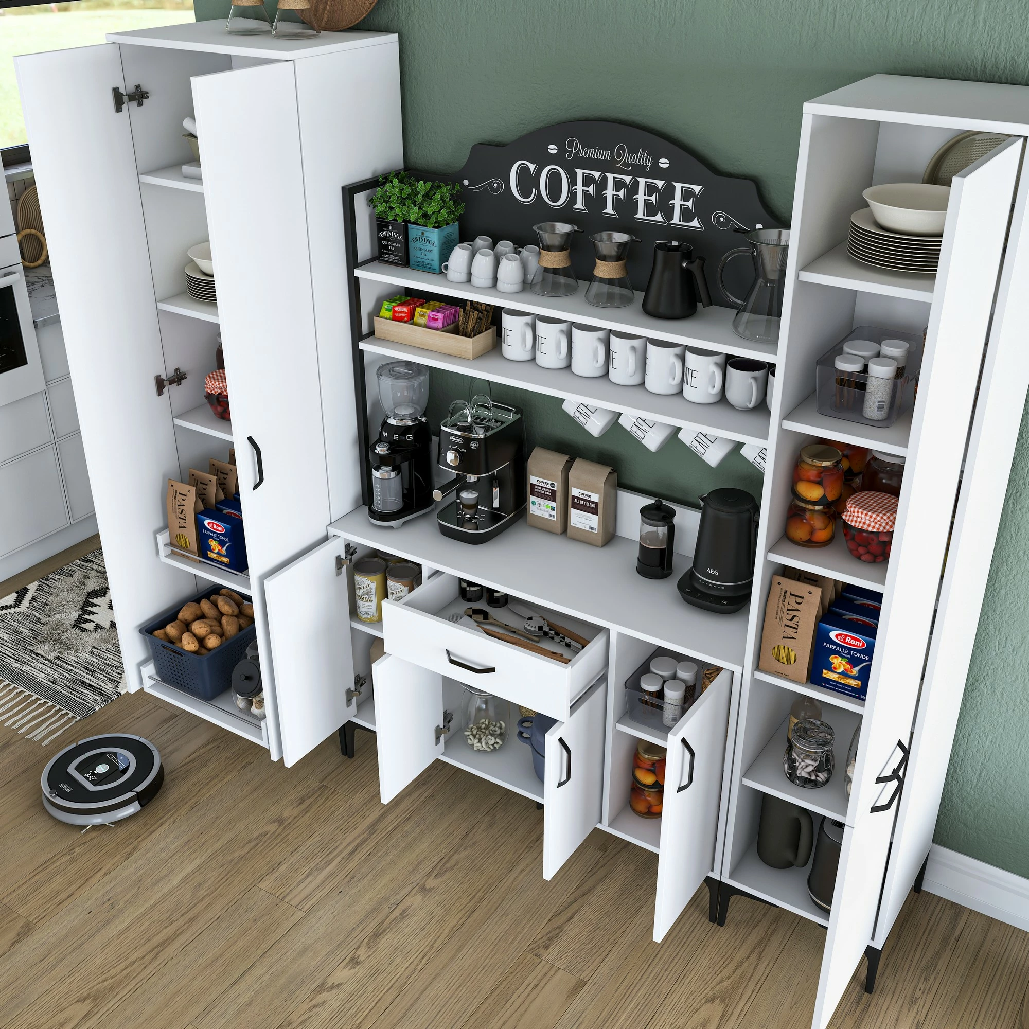 Dollap multifunksional, ngjyrë e bardhë, Skye Decor, JE150 - 3082