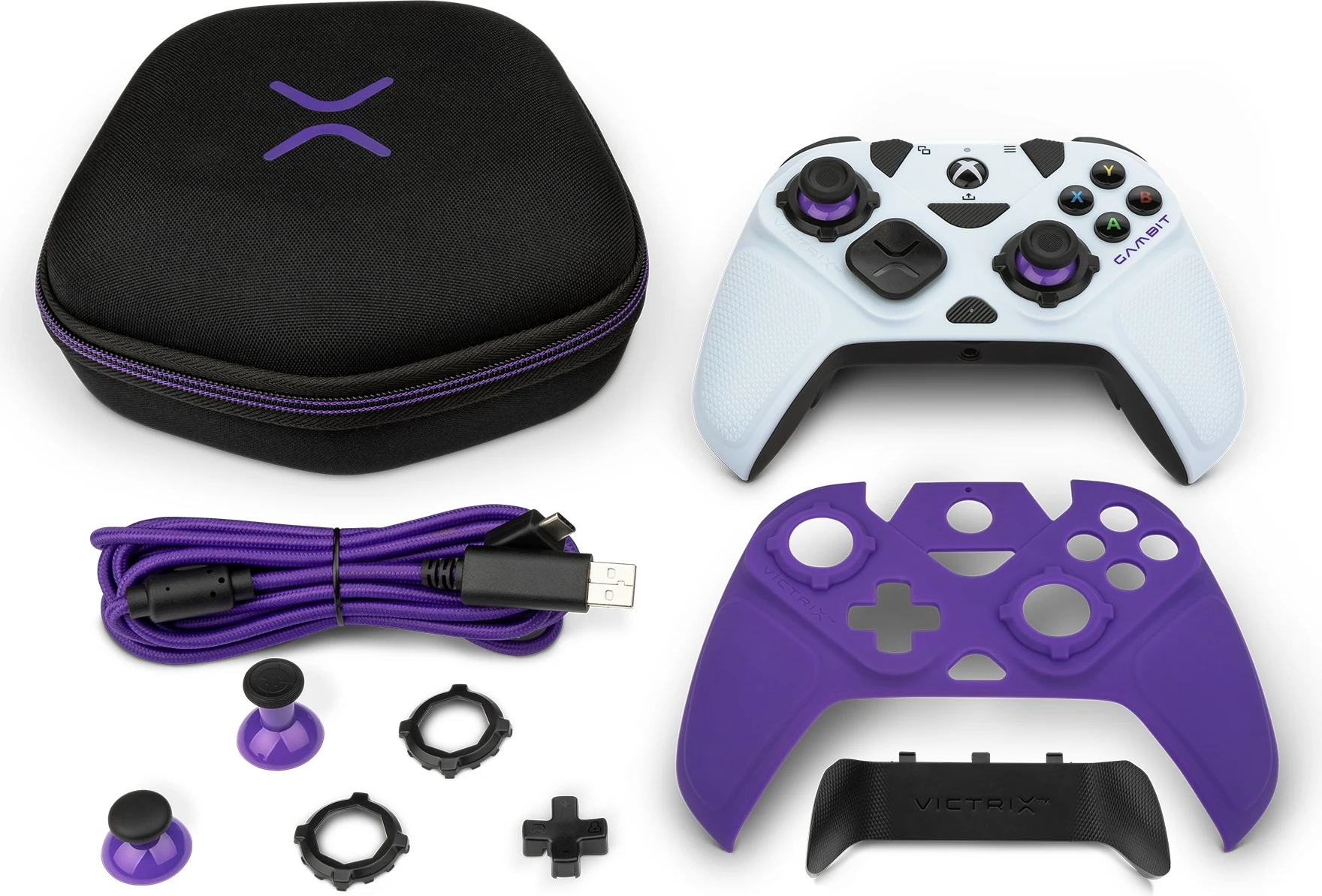 Gamepad PDP Victrix Gambit, PC, Xbox One, Xbox Series S/X, i zi, i bardhë