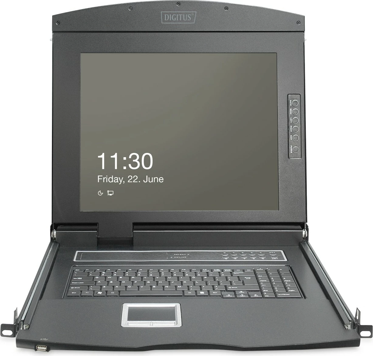 Konsolë modulare Digitus 19" HD LCD, 16-port VGA KVM, e zezë